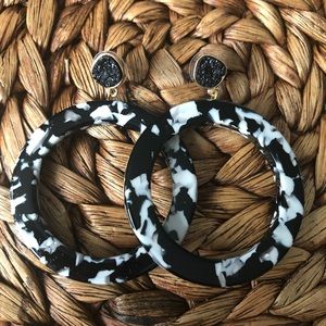 Baublebar Black and White Tortoise Earrings